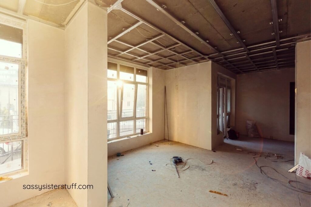empty rooms where rennovations are taking place.