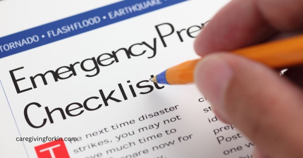 closeup of someone making an emergency preparedness checklist.